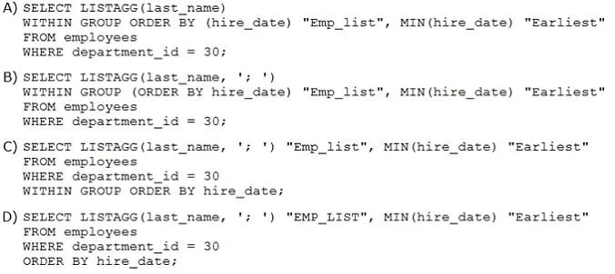1Z0-061 question #70 exhibit