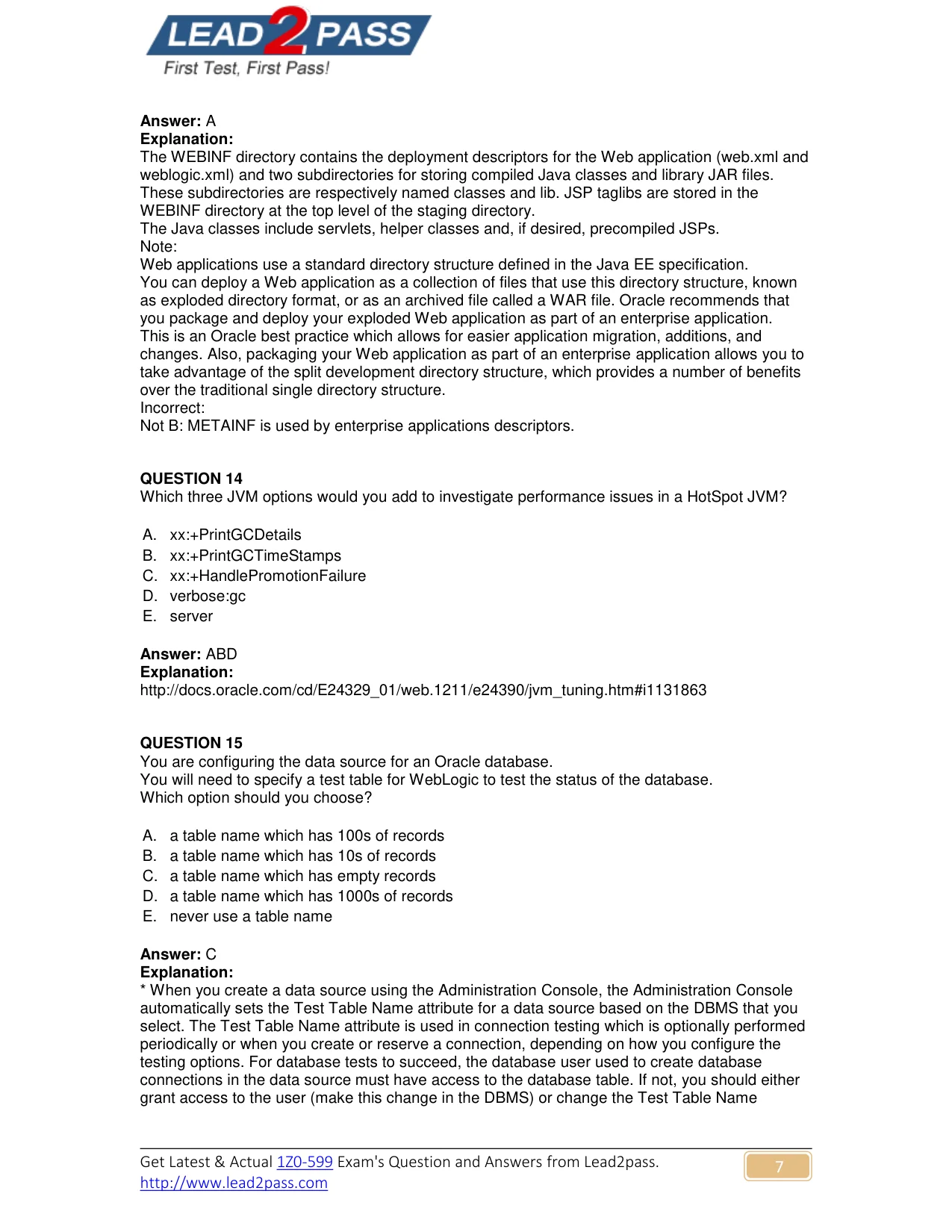 1Z0-599 question #14 exhibit