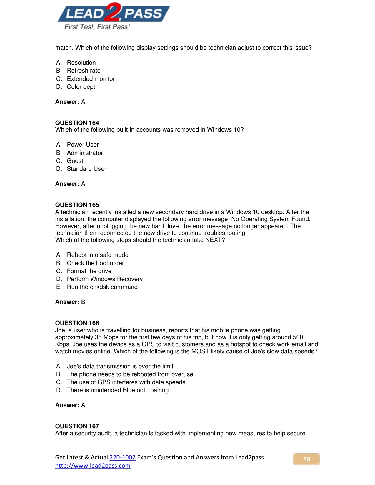 220-1002 question #165 exhibit