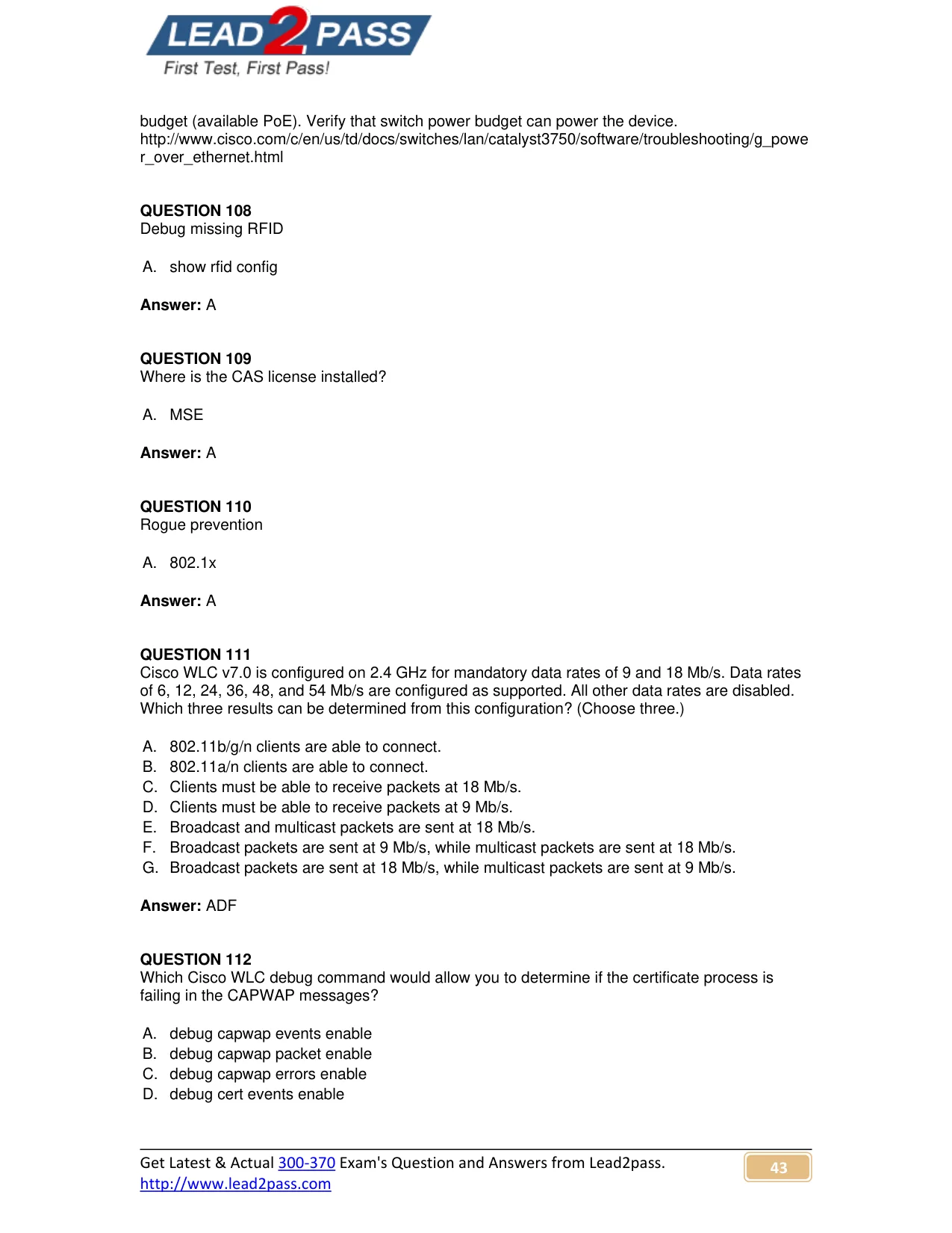 300-370 question #110 exhibit