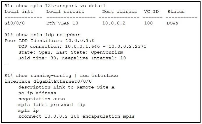 300-515 question #101 exhibit
