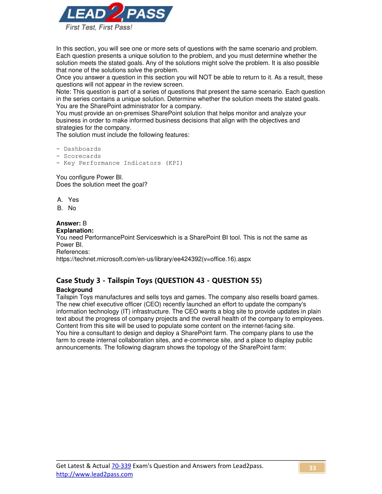 70-339 question #42 exhibit