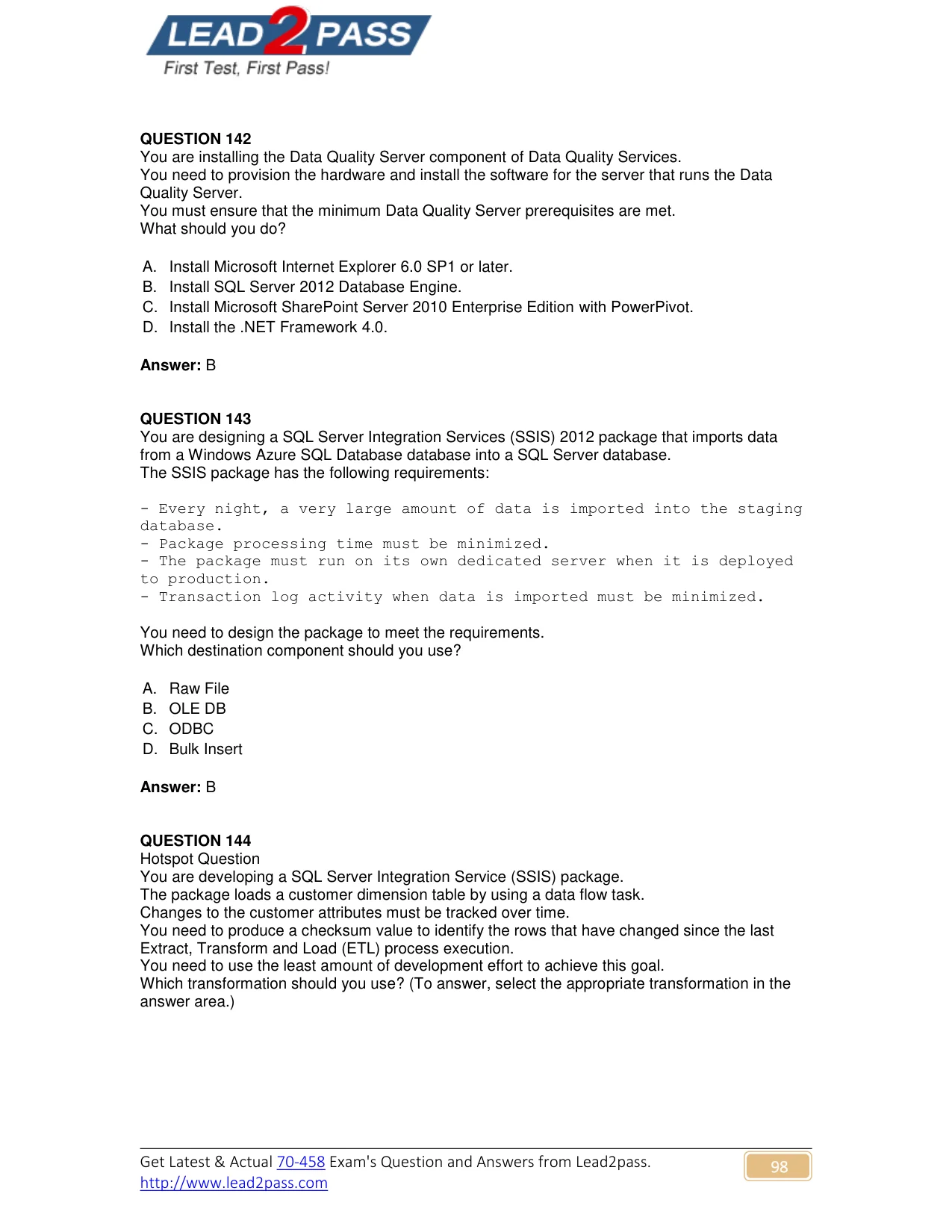 70-458 question #143 exhibit