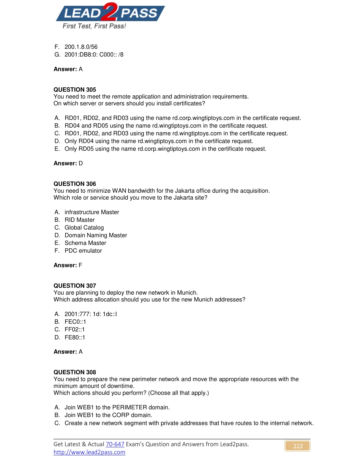 70-647 question #306 exhibit