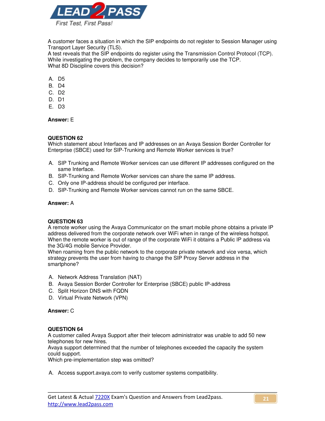 7220X question #62 exhibit