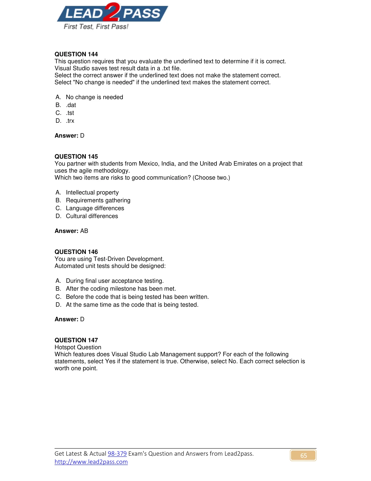 98-379 question #145 exhibit