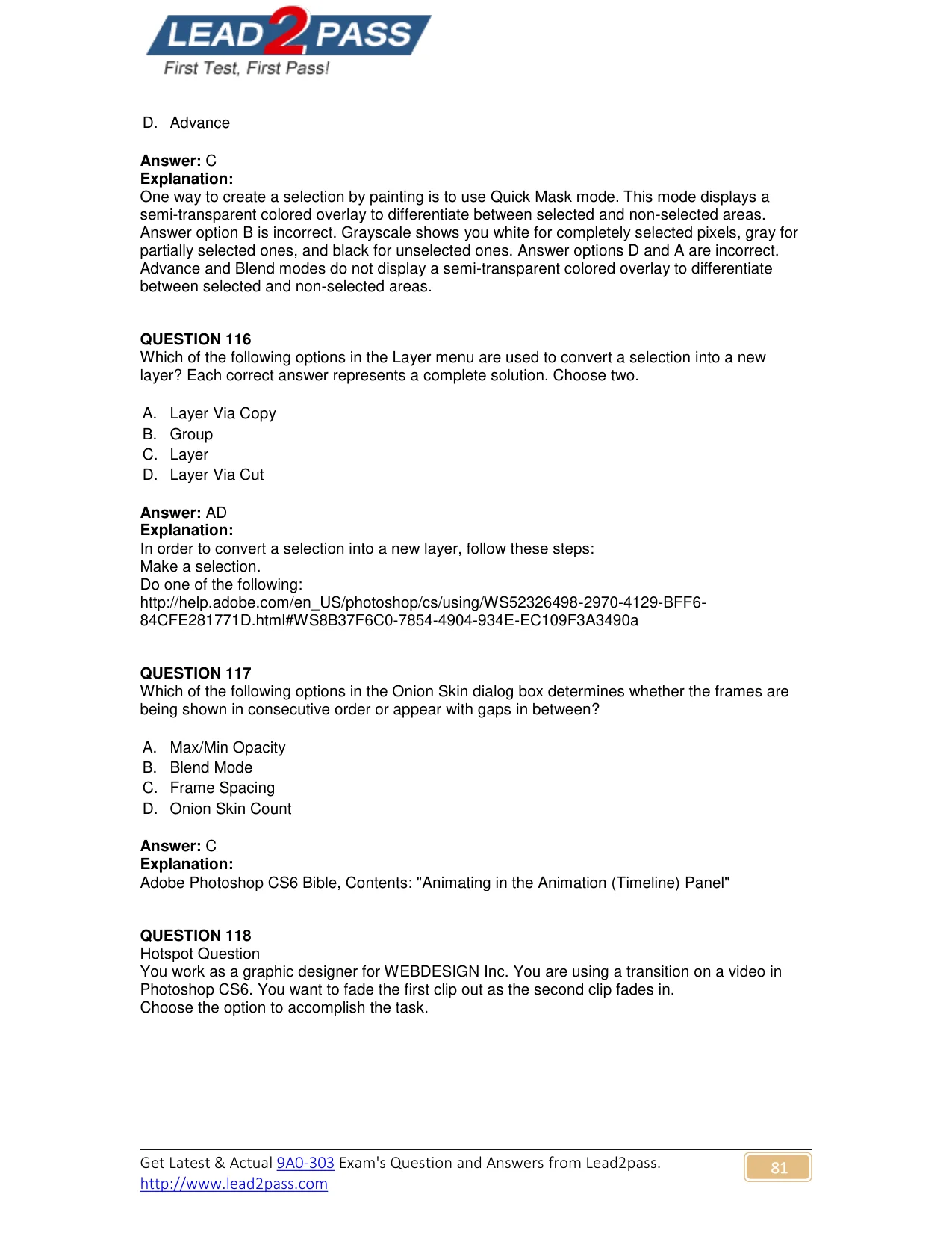 9A0-303 question #116 exhibit