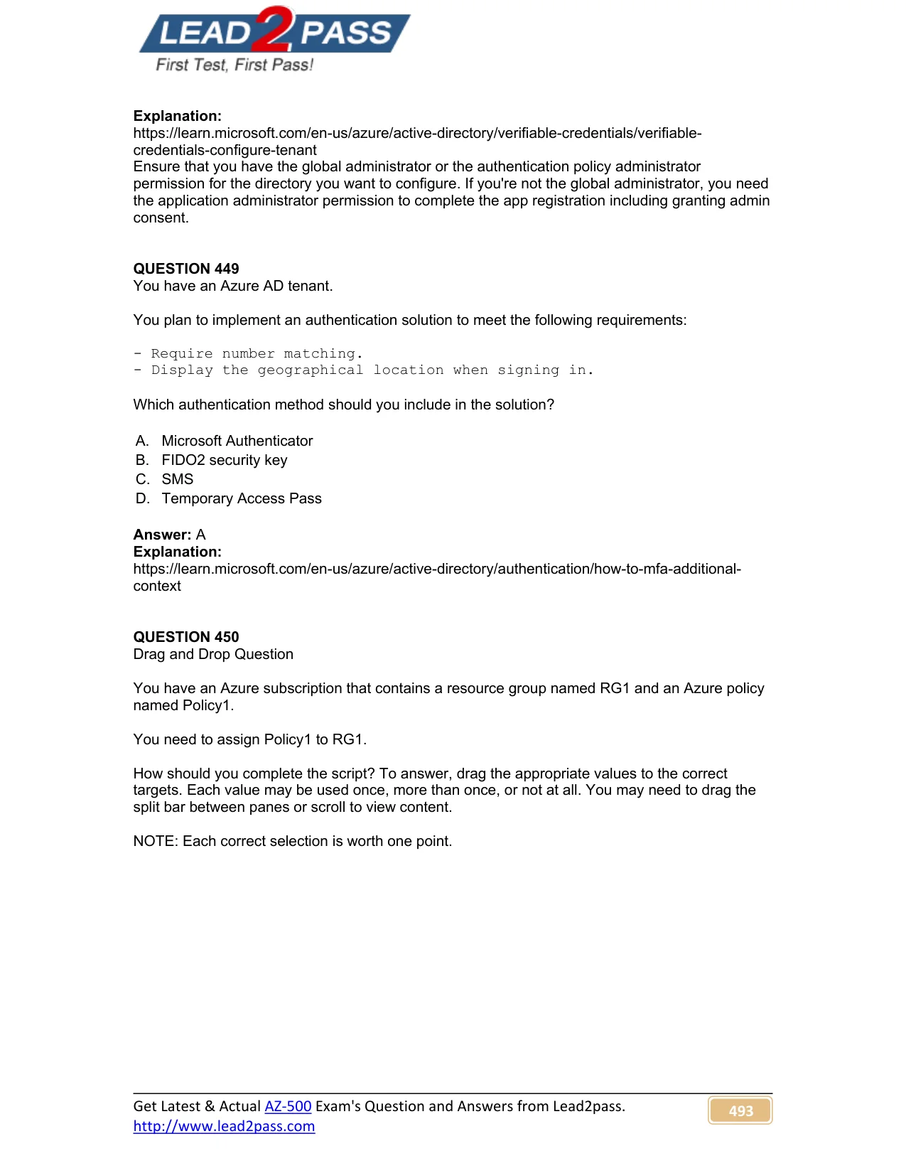 AZ-500 question #449 exhibit