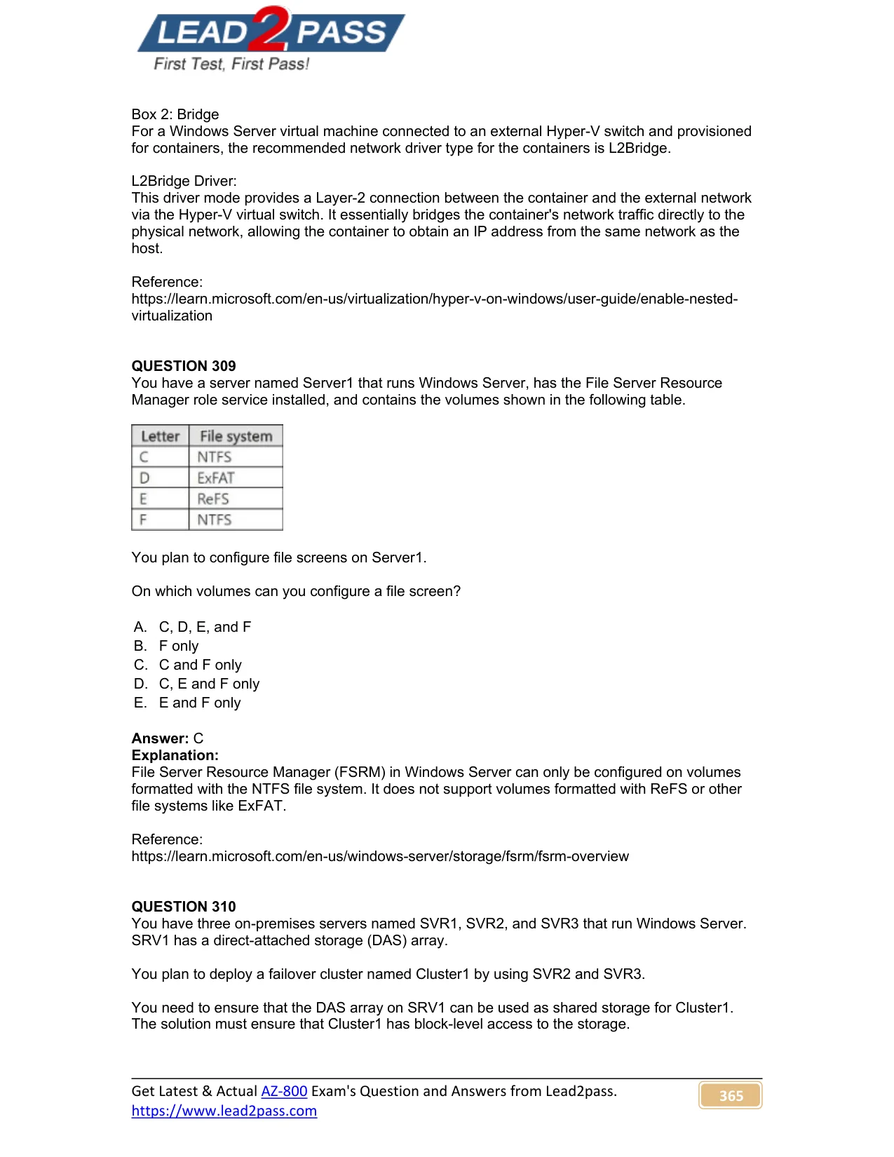 AZ-800 question #309 exhibit