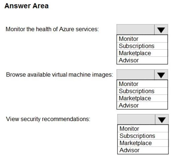 AZ-900 question #140 exhibit