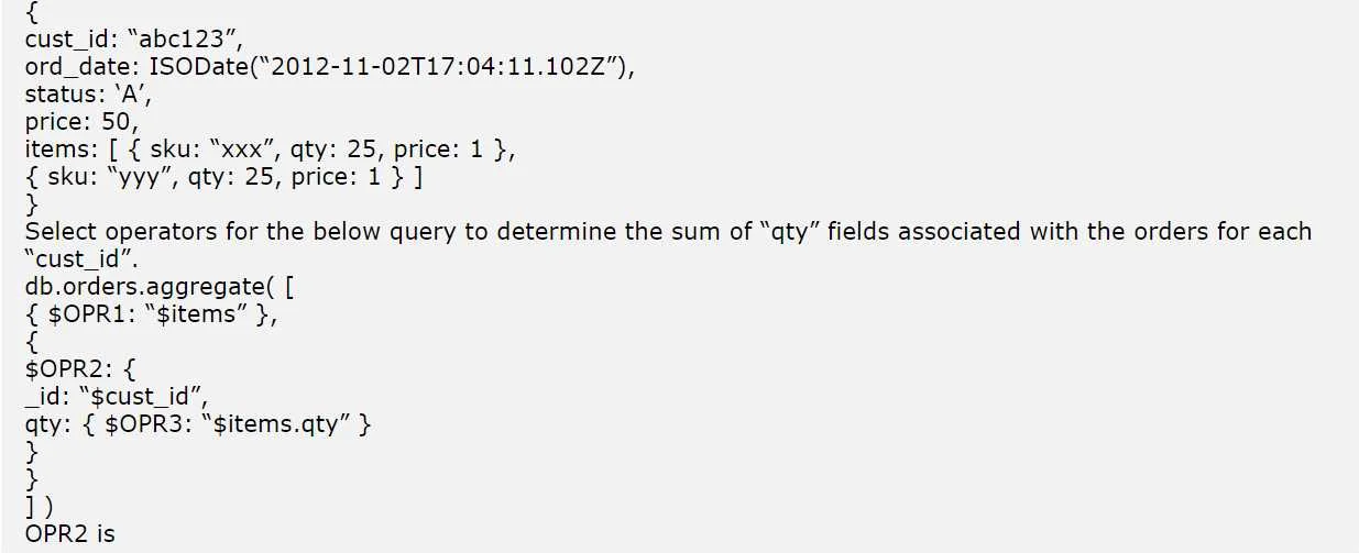 C100DBA question #32 exhibit