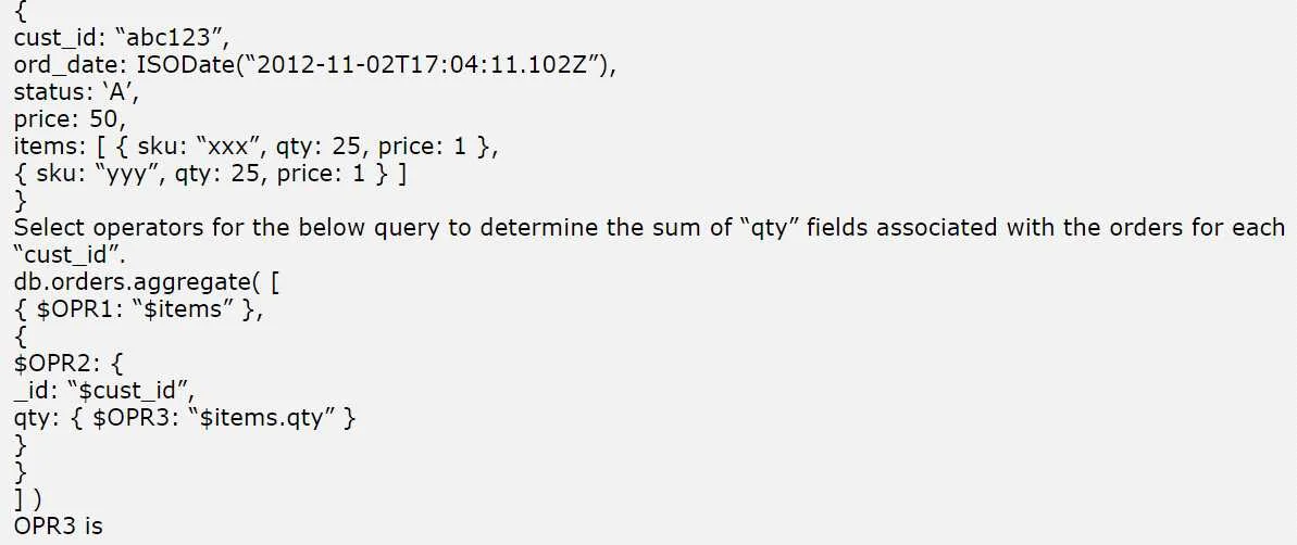 C100DBA question #69 exhibit