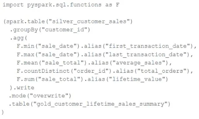 CERTIFIED-DATA-ENGINEER-PROFESSIONAL question #73 exhibit