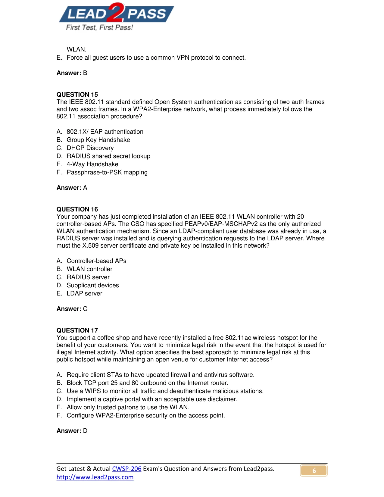 CWSP-206 question #16 exhibit