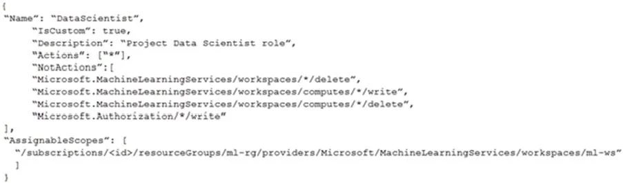 DP-100 question #182 exhibit 1