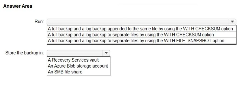 DP-300 question #175 exhibit