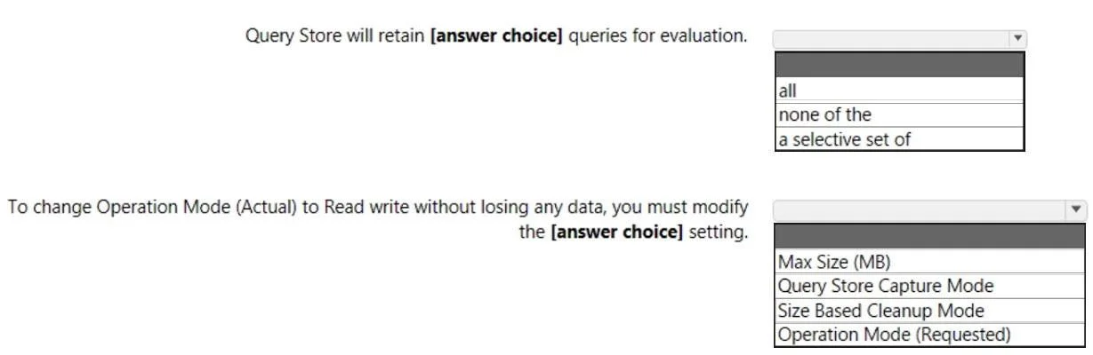 DP-300 question #227 exhibit 1