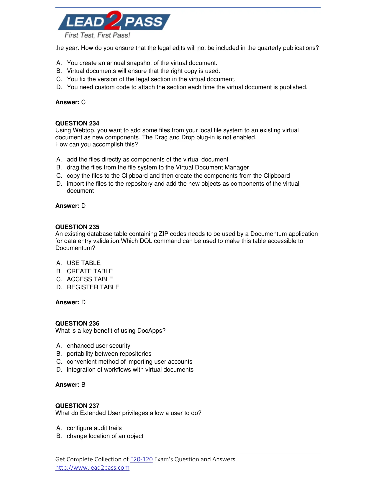 E20-120 question #235 exhibit