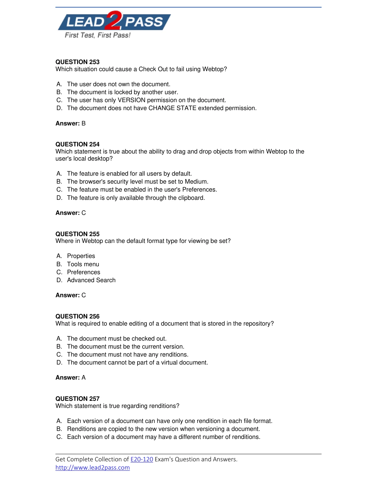 E20-120 question #255 exhibit