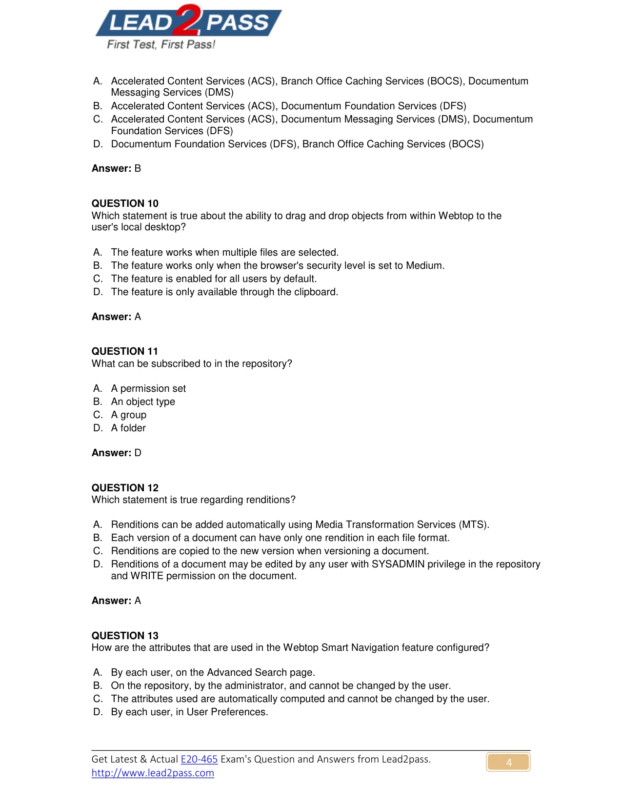 E20-465 question #11 exhibit