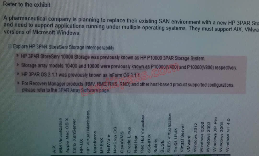 HP0-J64 question #45 exhibit 1