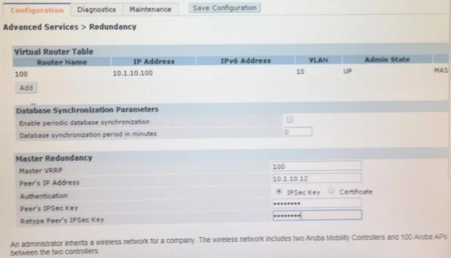 HPE6-A29 question #305 exhibit