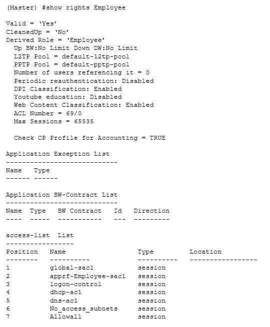 HPE6-A40 question #33 exhibit 1