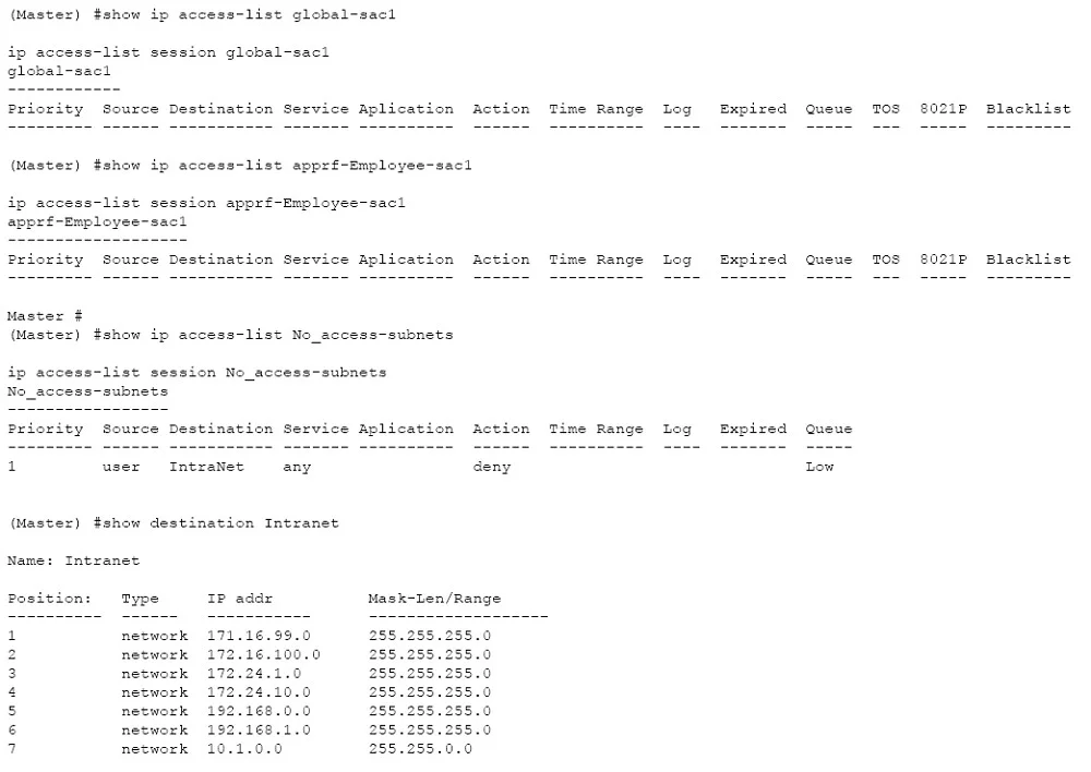 HPE6-A40 question #33 exhibit 2
