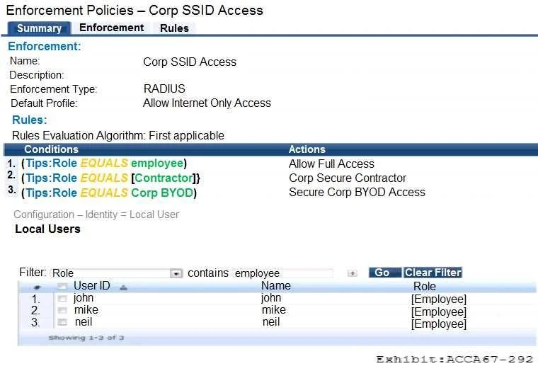 HPE6-A67 question #5 exhibit