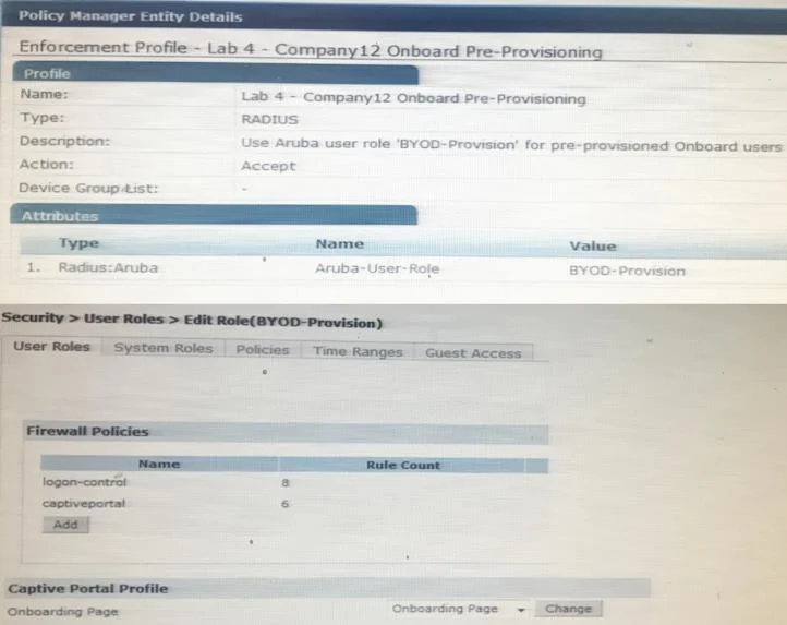 HPE6-A68 question #177 exhibit