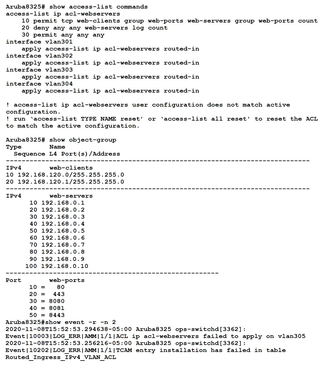 HPE6-A69 question #17 exhibit