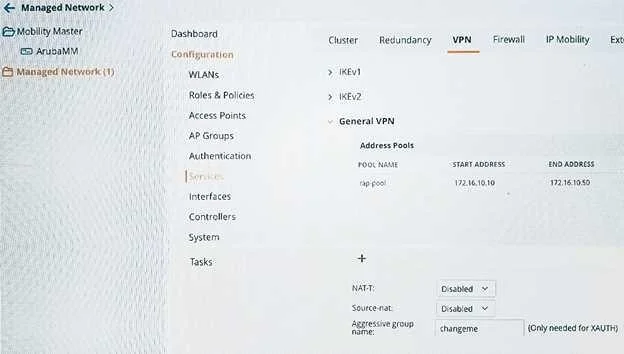 HPE6-A71 question #148 exhibit
