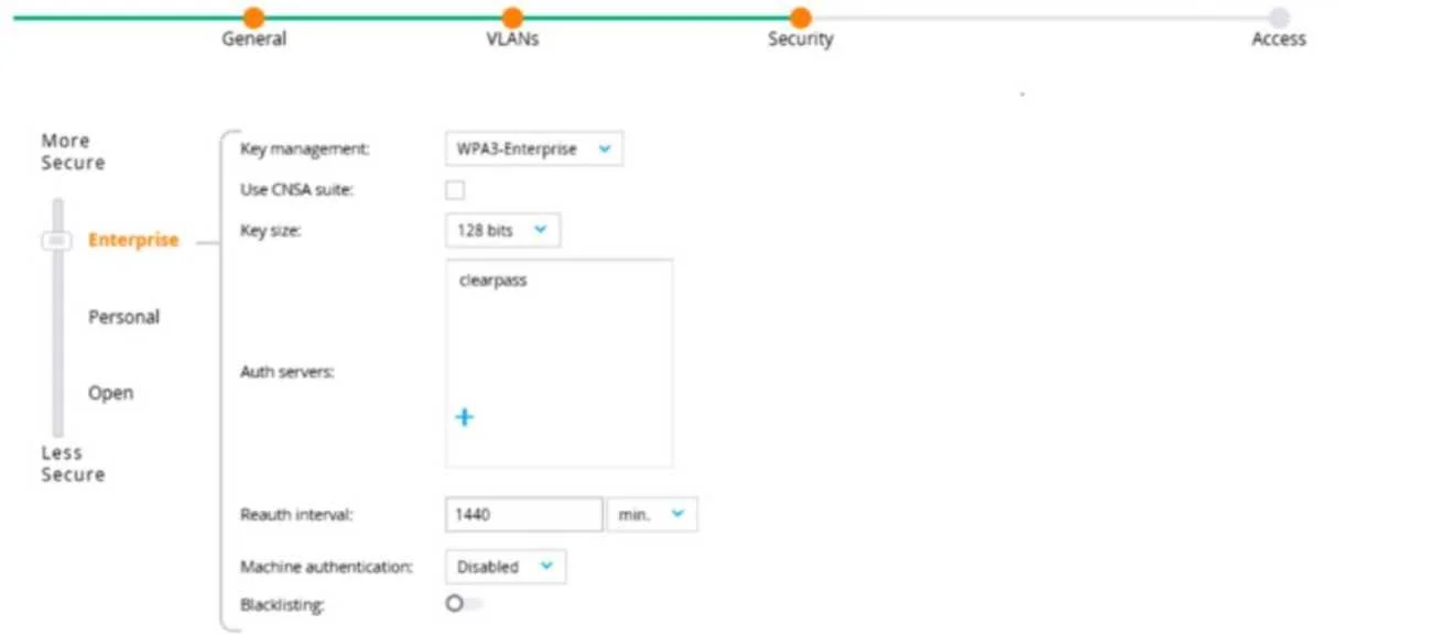 HPE6-A78 question #110 exhibit