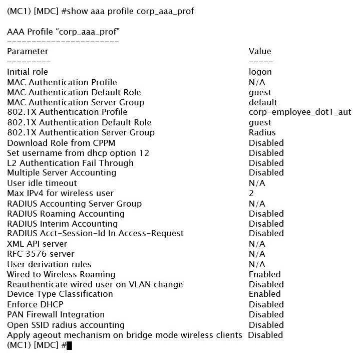HPE6-A79 question #3 exhibit