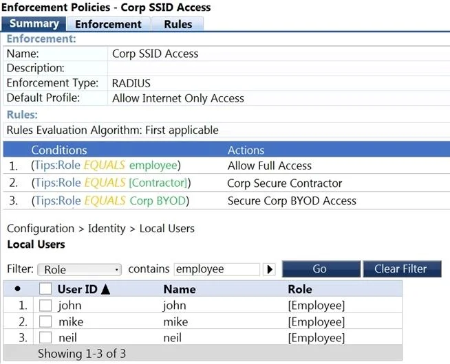 HPE6-A82 question #60 exhibit