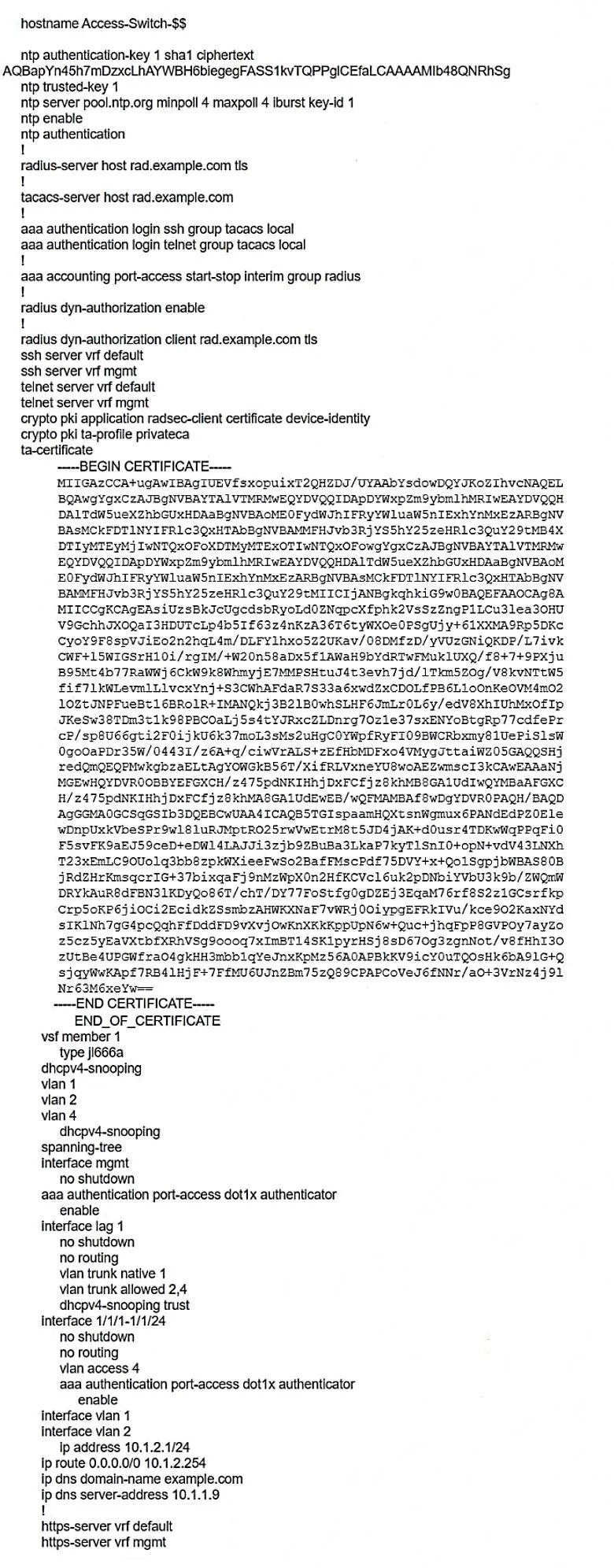HPE6-A84 question #39 exhibit