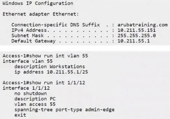 HPE6-A86 question #3 exhibit