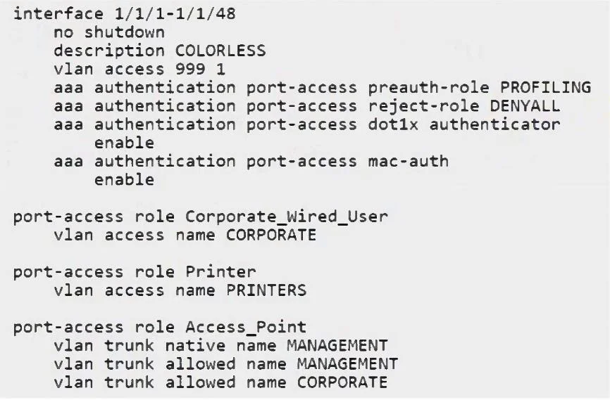 HPE7-A06 question #105 exhibit
