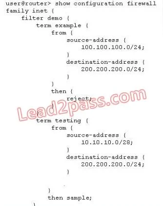 JN0-101 question #66 exhibit 1