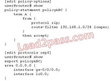 JN0-101 question #119 exhibit