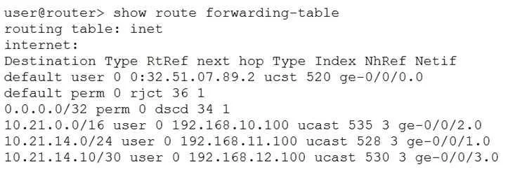 JN0-104 question #107 exhibit