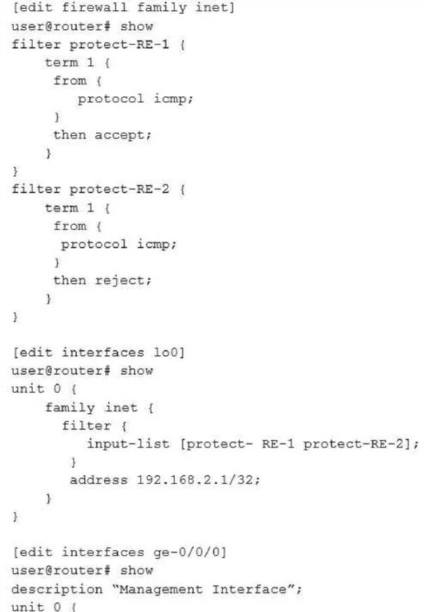 JN0-104 question #38 exhibit