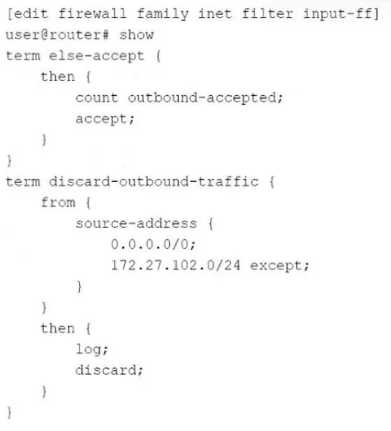 JN0-104 question #214 exhibit