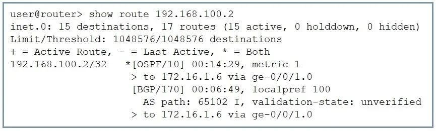 JN0-105 question #11 exhibit