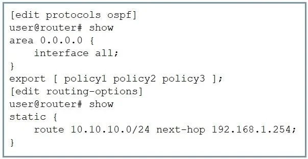 JN0-105 question #85 exhibit