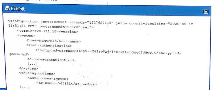 JN0-224 question #13 exhibit 1