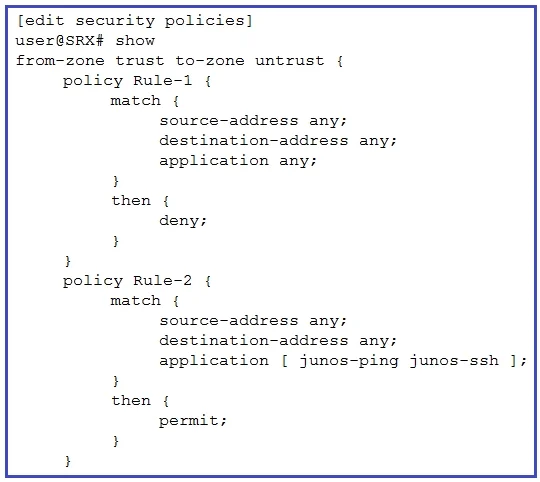 JN0-231 question #25 exhibit