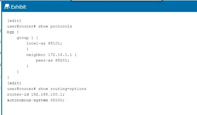 JN0-281 question #18 exhibit