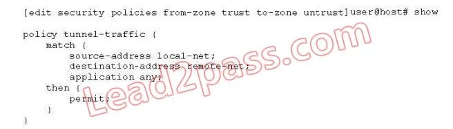 JN0-332 question #2 exhibit