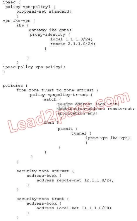 JN0-332 question #149 exhibit